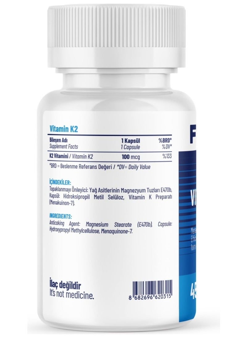 FlavaNaturals Flava Vitamin K2 (Menaquinone-7) 45 Capsules for Bone & Heart Health - Image 3